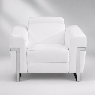 Fauteuil inclinable électrique en cuir italien de qualité supérieure Global Global avec recharge USB, confort ultime et design moderne