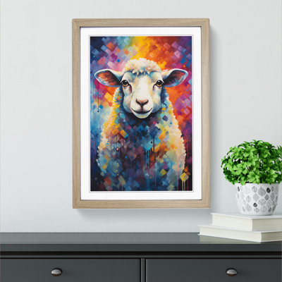 Sheep - Single Picture Frame Print on Wood