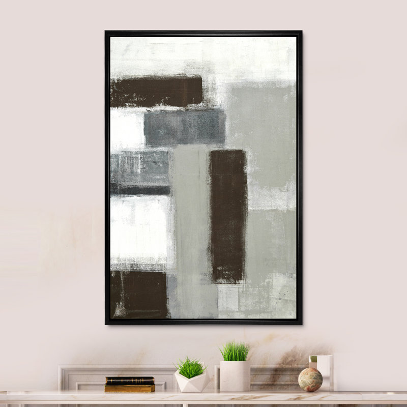 Art moderne gris et bleu II 2FL47742, Noir, H 20 po x l 12 po x P 1 po