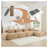 Camel Corduroy 4-Seat Modular L-Shaped Sectional Chaise Sofa, No Assembly Required-334133320-334133325