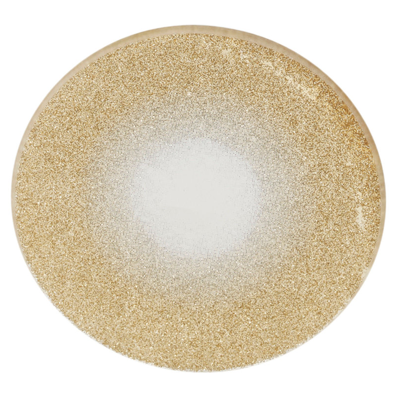 Glass Decorative Plate 1, 0.4cm H x 10cm W x 10cm D, Gold