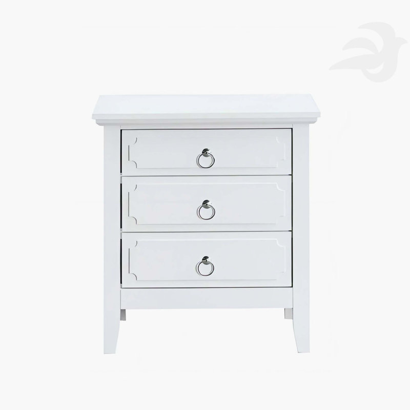 Table de chevet 3 tiroirs blanche