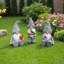 Ensemble de 3 figurines d'extérieur en résine fleurs gnomes printanières