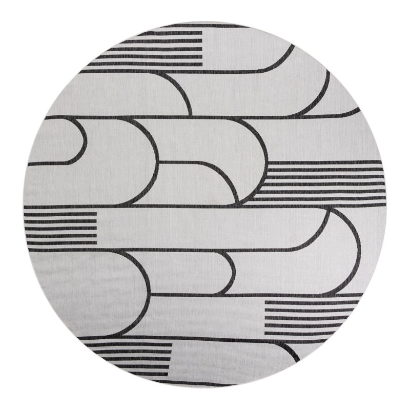 Geometric Indoor / Outdoor Rug, Round 10'