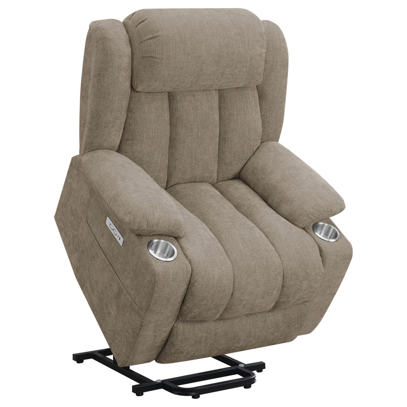 Fauteuil inclinable électrique Beca, Chenille brun clair
