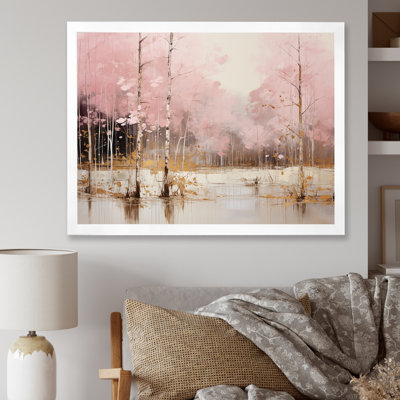 Minimalism Pink and Gold Forest I - Print