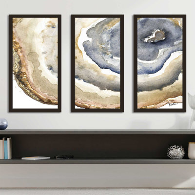 «Up Close Agate Watercolor I» par Patricia Pinto, reproduction de 3 pièces sur acrylique