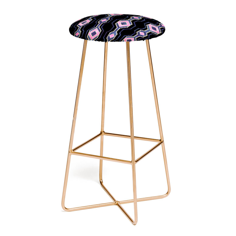 Upholstered Counter Stool with Metal Frame