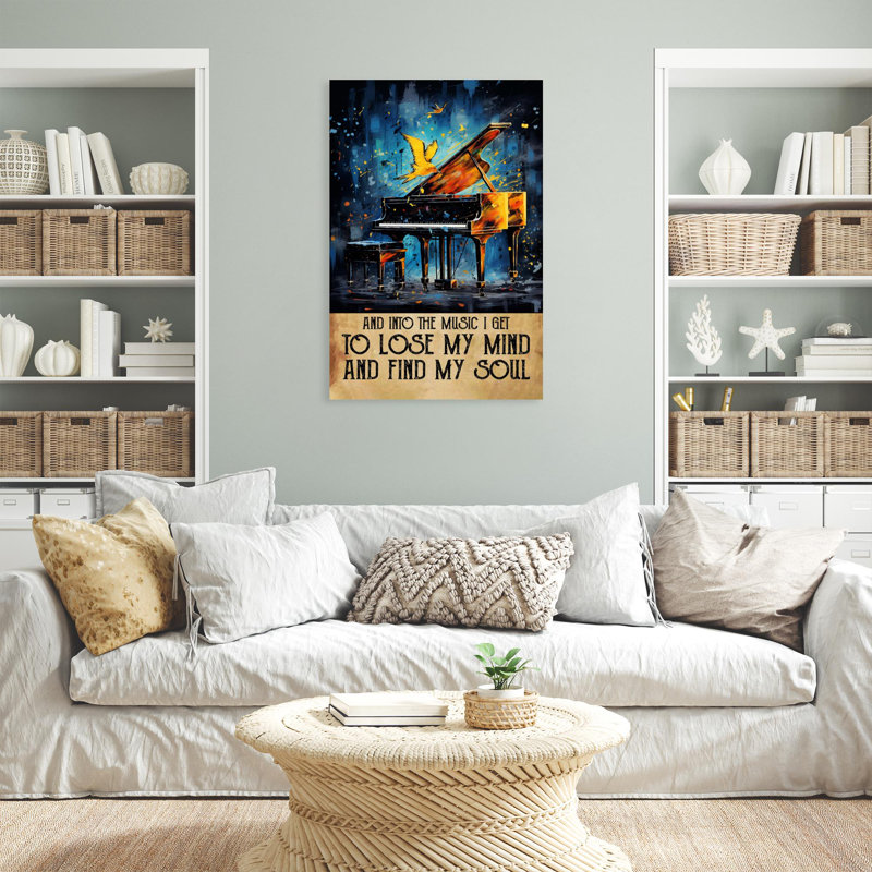 " Piano And Into The Music ", 36" H x 24" W x 1.25" D