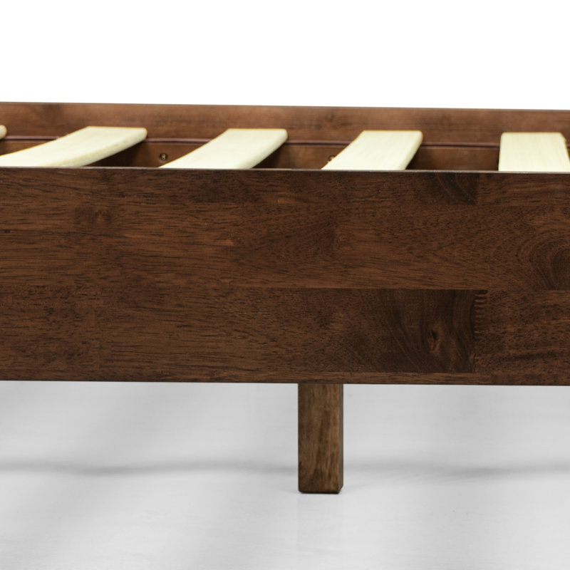 Laboy Solid Wood Bed Frame with Headboard, Solid Wood Platform Bed 800 lbs Capacity, No Box Spring Needed, Non-Slip Noise-Free, 5 Years Warranty