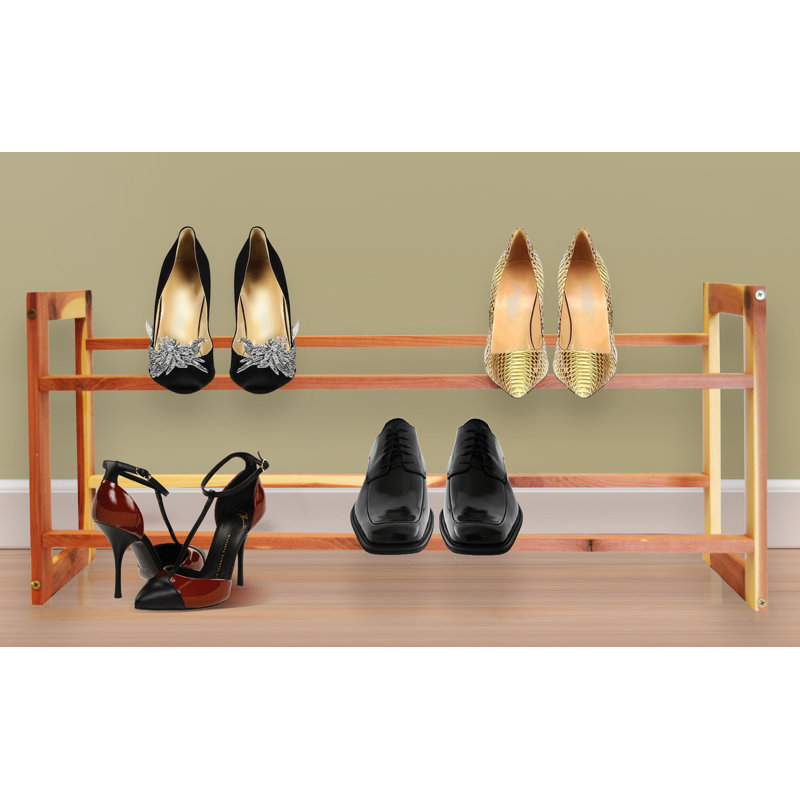 Aromatic 6 Pair Stackable Solid Wood Shoe Rack