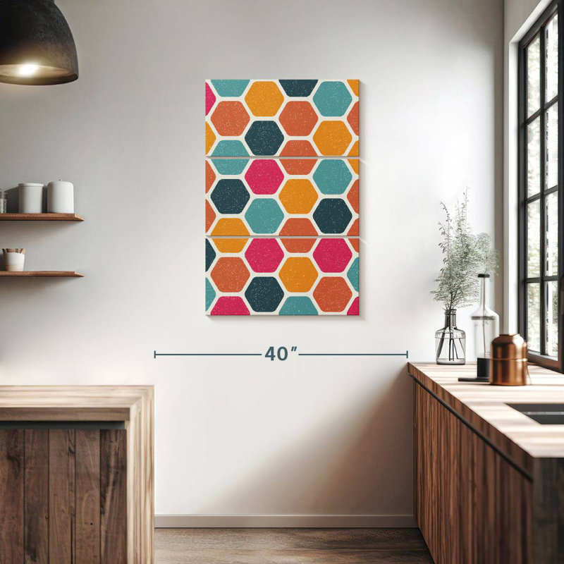 Motif hexagonal Avery Mid-Century, H 38 po x l 24 po