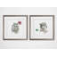 « jardin critter hedgehog », ensemble de 2 reproductions encadrées-27611448