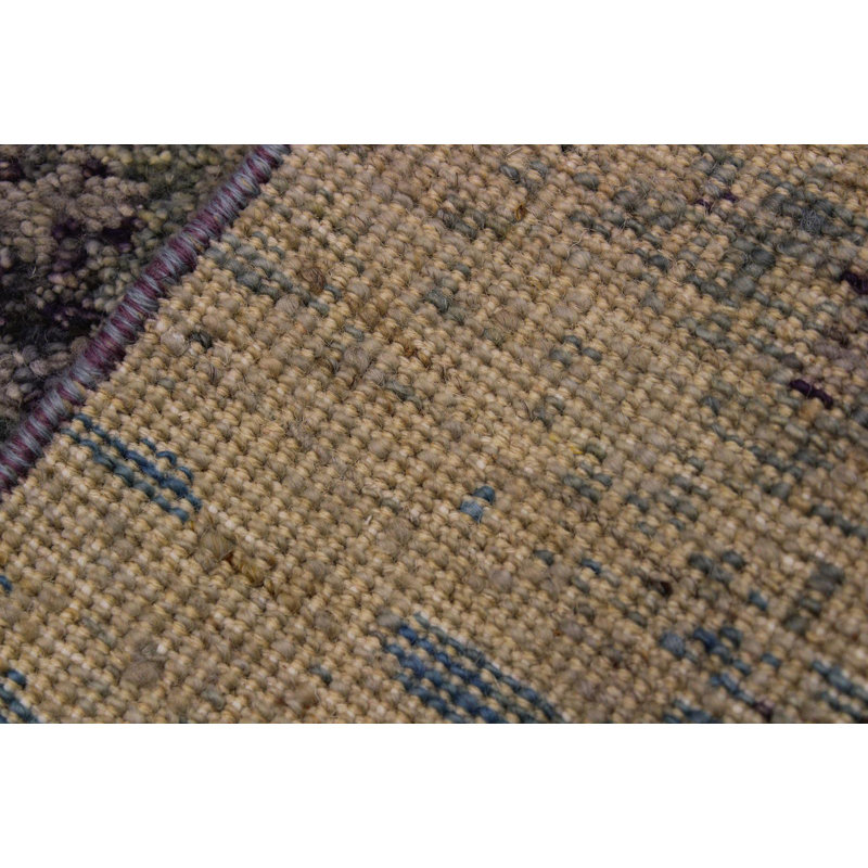 Tapis de couloir d'intérieur brun en laine noué à la main 2 pi x 6 pi 2 po Mcintosh