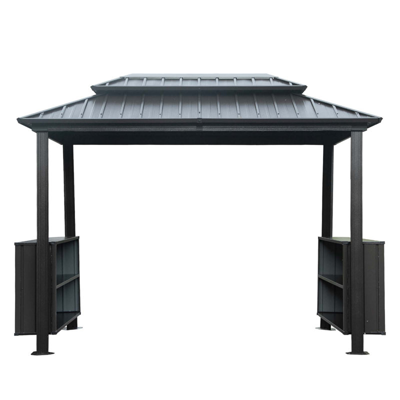 Pavillon de jardin à toit rigide 6X10ft, Gris