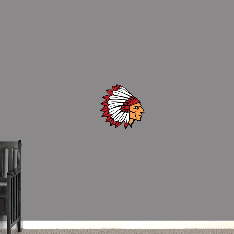 Adhésif décoratif mascotte indien, H 12 po x l 12 po