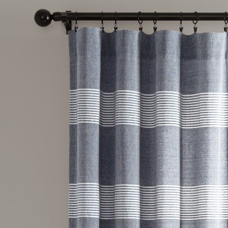 Paire de rideaux 100% coton Reyna, 40 po x 84 po, Bleu marine
