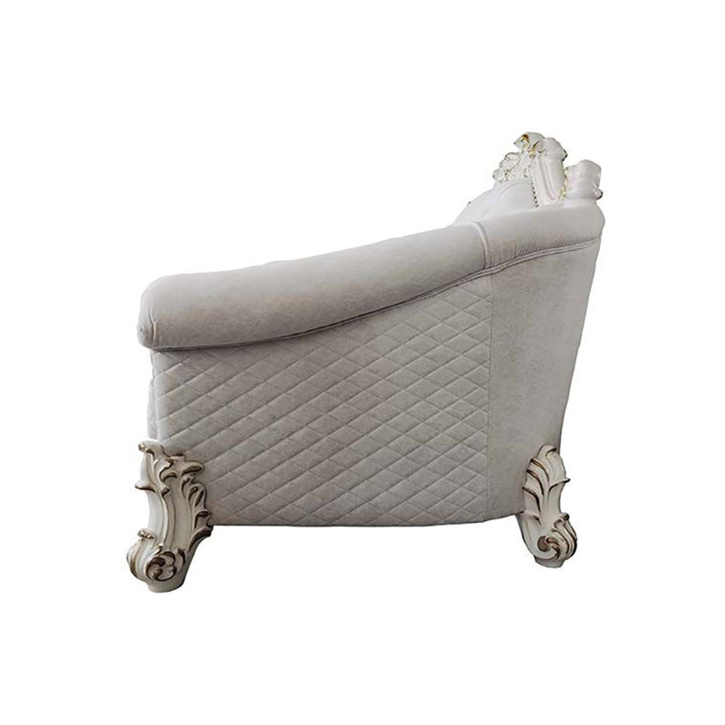 Vendome II Cream Tufted Sofa with Nailhead Trim and Rolled Arms
