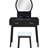 3Pc Vanity Table And Stool Set Built-In Led-Lit Mirror Matching Cushioned Stool Gold-Accented Handles Wooden Home Furniture-1875730129