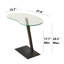 Table en C à hauteur ajustable Elara avec plateau en verre trempé