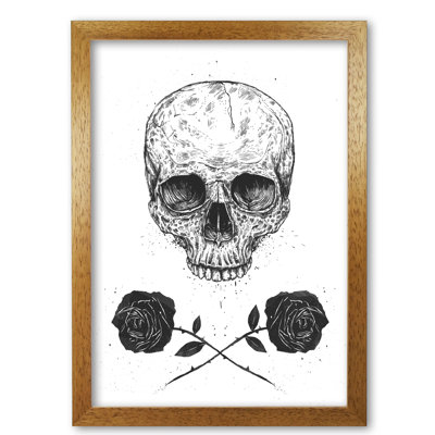 Skull and Roses 1 Piece Wall Art