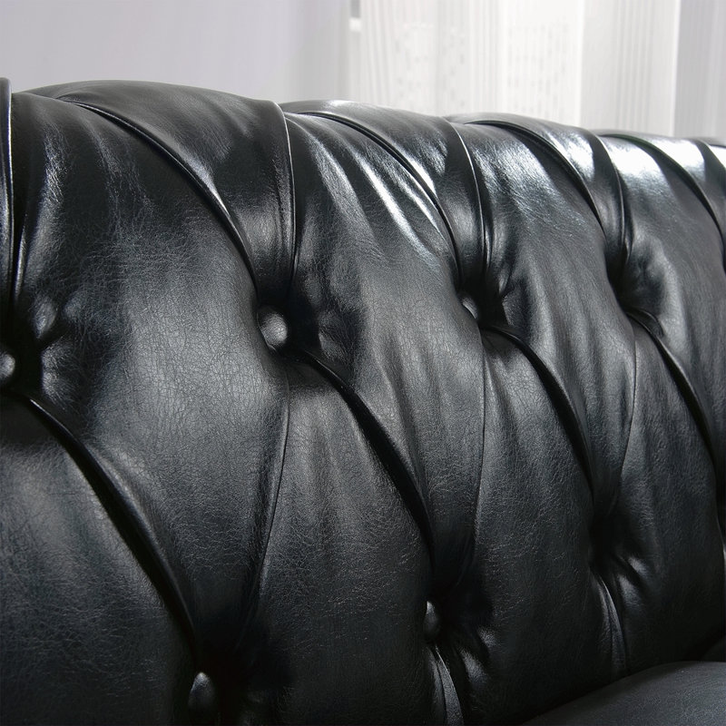 Canapé Chesterfield 84,65 po., Noir