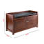 Banc de rangement 2 pièces avec compartiment de rangement brun Brock, H 21,45 po x l 39,57 po x P 15,21 po Brock