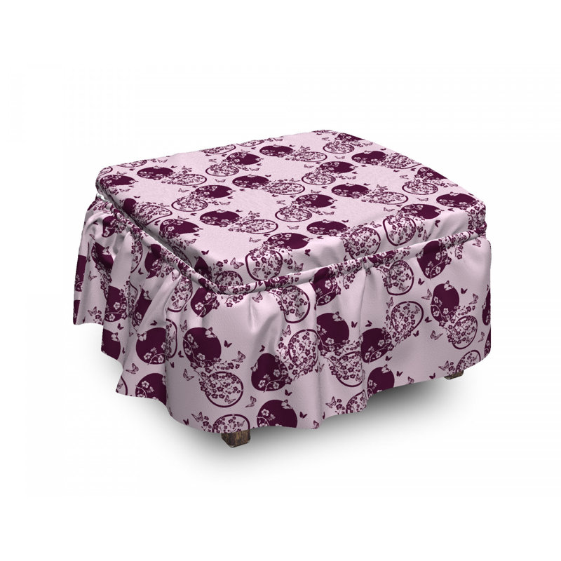Housse pour repose-pieds, Fleurs de cerisier