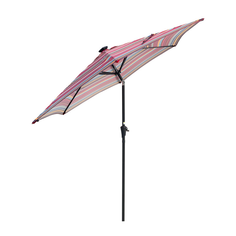 Parasol 9 pi avec motif Light lumière, Red Striped
