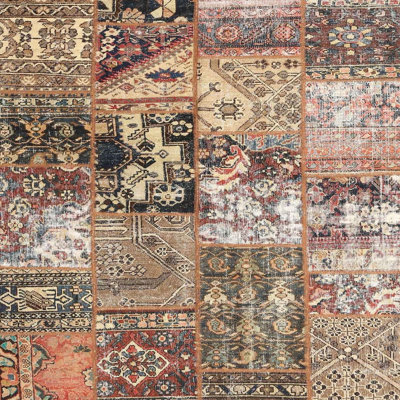 Brun contemporain/Tapis décoratif marron