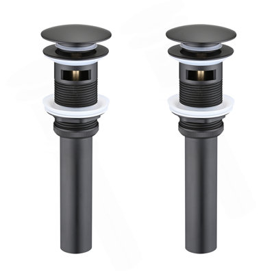2 Pcs Bathroom Sink Drain With Overflow, Vessel Sink Lavatory Vanity Pop Up Drain Stopper, 304 Stainless Steel