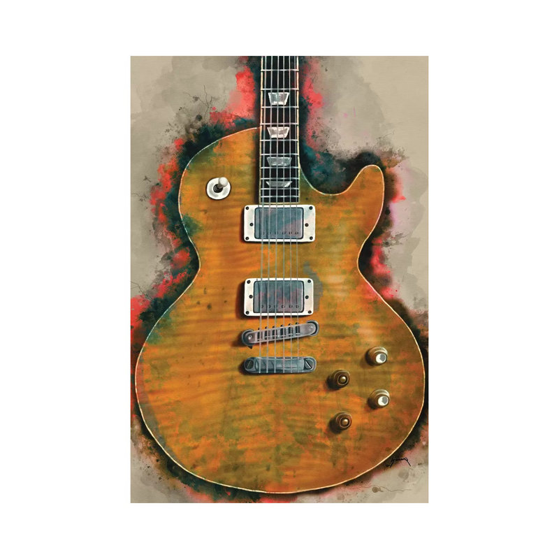 «Gary Moore Electric Guitare» par Pop Cult, impression sur toile tendue, H 12 po x l 8 po x P 0,75 po