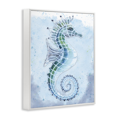 Art hippocampe en vitrail par Patti Bishop