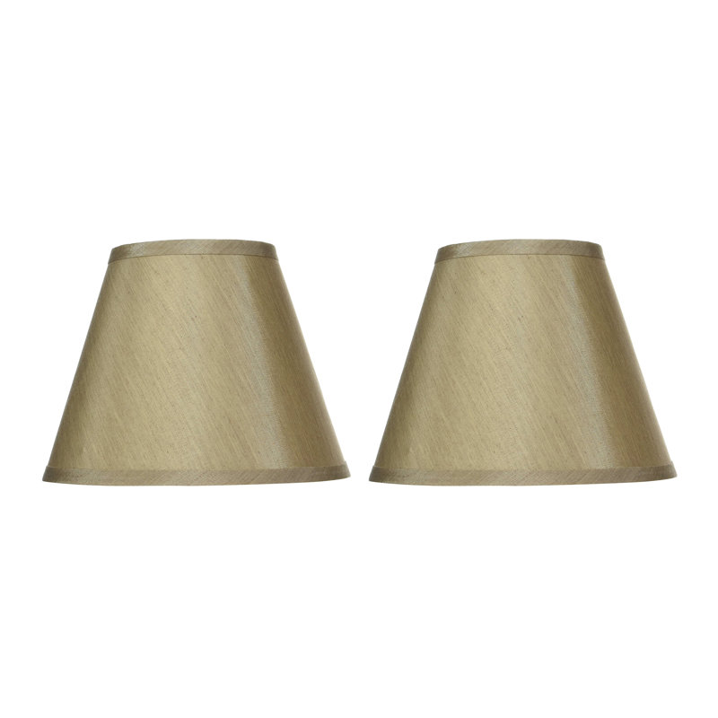 Abat-jour empire en soie 7 po H, Taupe, 7" H x 9" W x 9" D