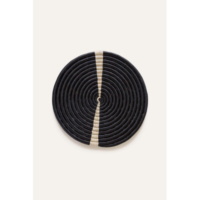 Natural & Black Split Raffia Placemat