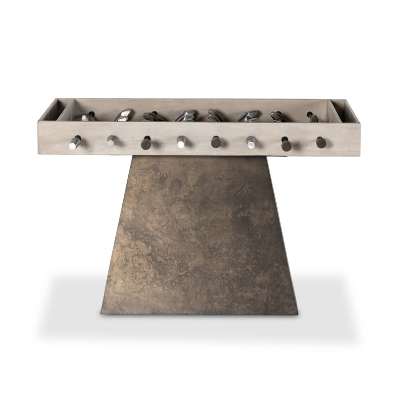 Wesson 56" Wood Foosball Table, Aged Aluminum/Polished Aluminum