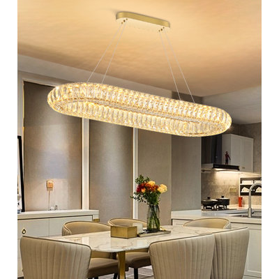 Oval Crystal Ceiling Light Modern Chandelier