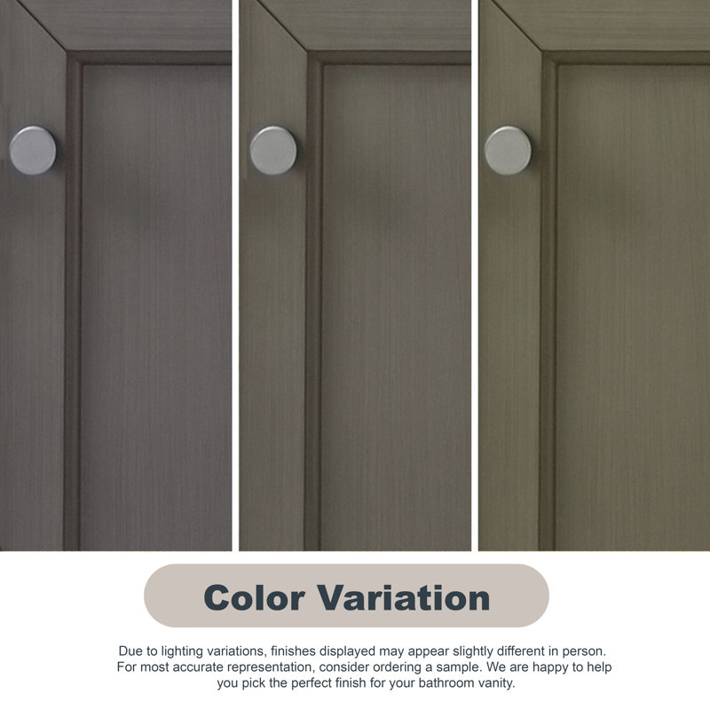 Thompson 42" W Single Bathroom Vanity, Silver Gray/Brushed Nickel