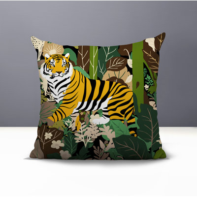 Kyo Tiger Reversible Indoor/Outdoor Square Pillow
