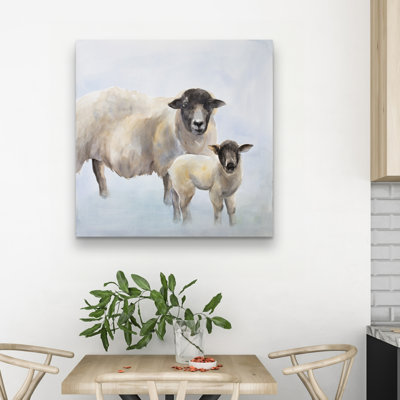 Sheep and its baby - 32"x32" art on canvas