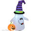 HOMCOM 1.2m Witch Ghost Halloween Inflatable Decoration Lights Fan Outdoor Fun