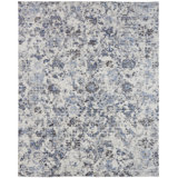 Raymon Silk Abstract Area Rug in Blue
