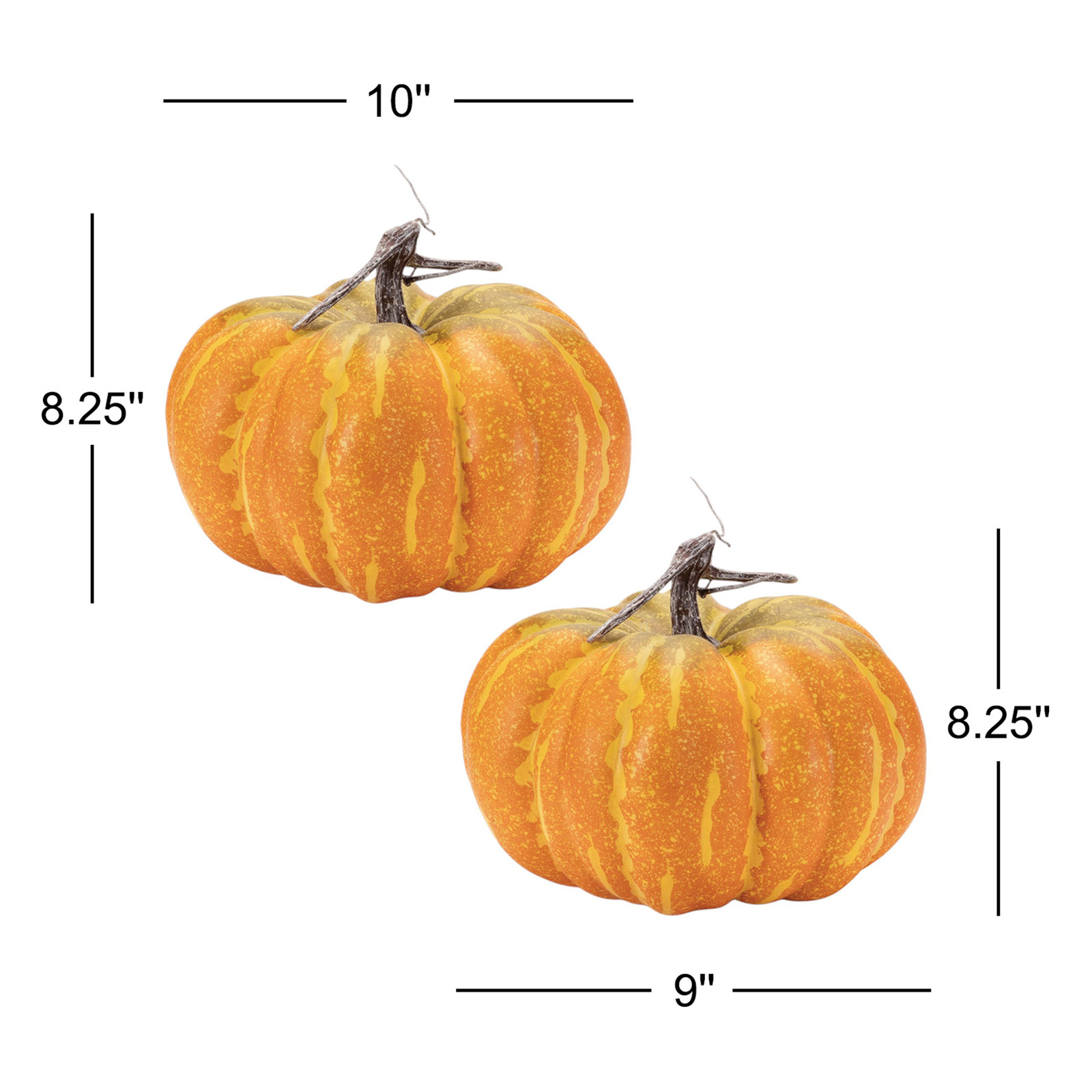 2-Piece Foam Pumpkin Holiday Accent Set, 8.25" H x 10" W x 10" D