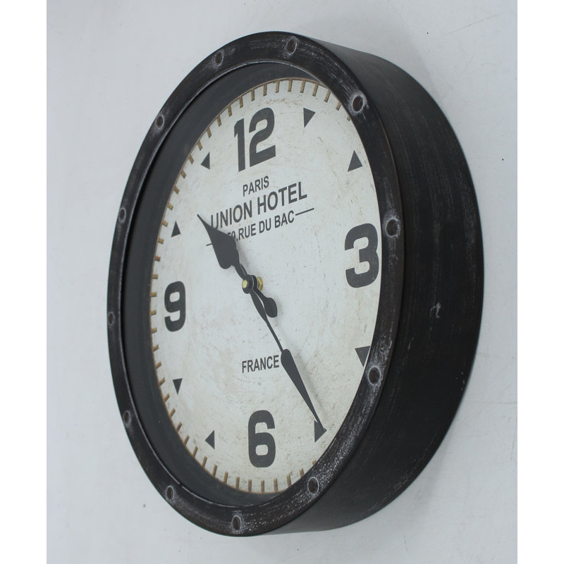 Horloge murale 16 po Beedle, Blanc