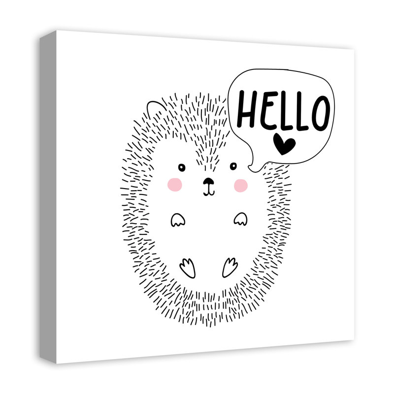 « hello hedgehog », art encadré Anley, H 20 po x l 20 po x P 1,25 po, Toile tendue