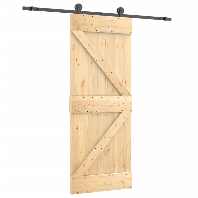 Porte coulissante avec quincaillerie Vidaxl, 27,6 po x 82,7 po