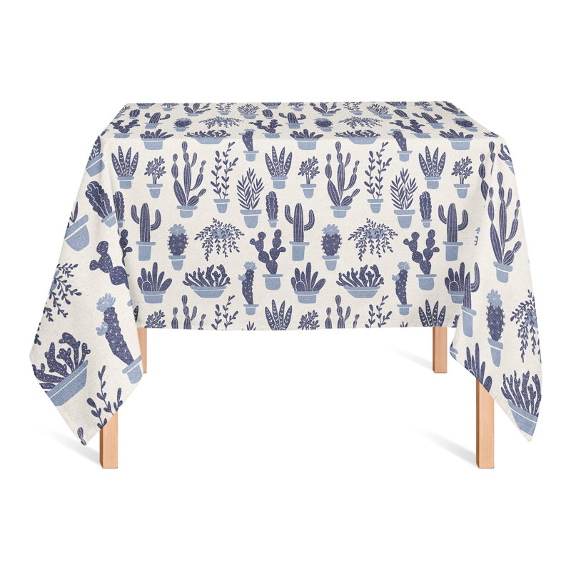 Nappe Houseplants On Linen Green 2, Bleu