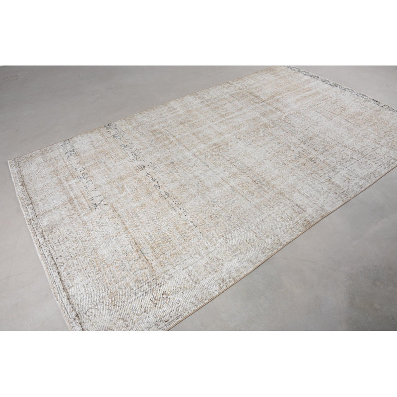 Tapis blanc moderne en laine 70,1 x 109,4 po Modern Patchwork