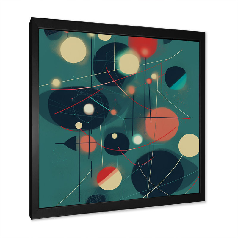 Mid Century Minimalistic approche II, reproduction d'art sur toile, H 24 po x l 24 po x P 1 po, Cadre photo noir