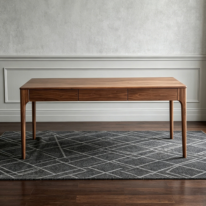 Retro rectangular desk, 30.71" H x55.12" W x 23.62" D